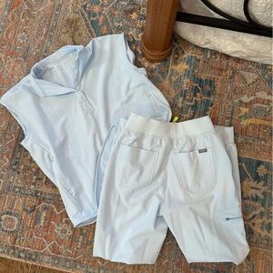 COPY - FIGS Open Skies Blue Scrub Set